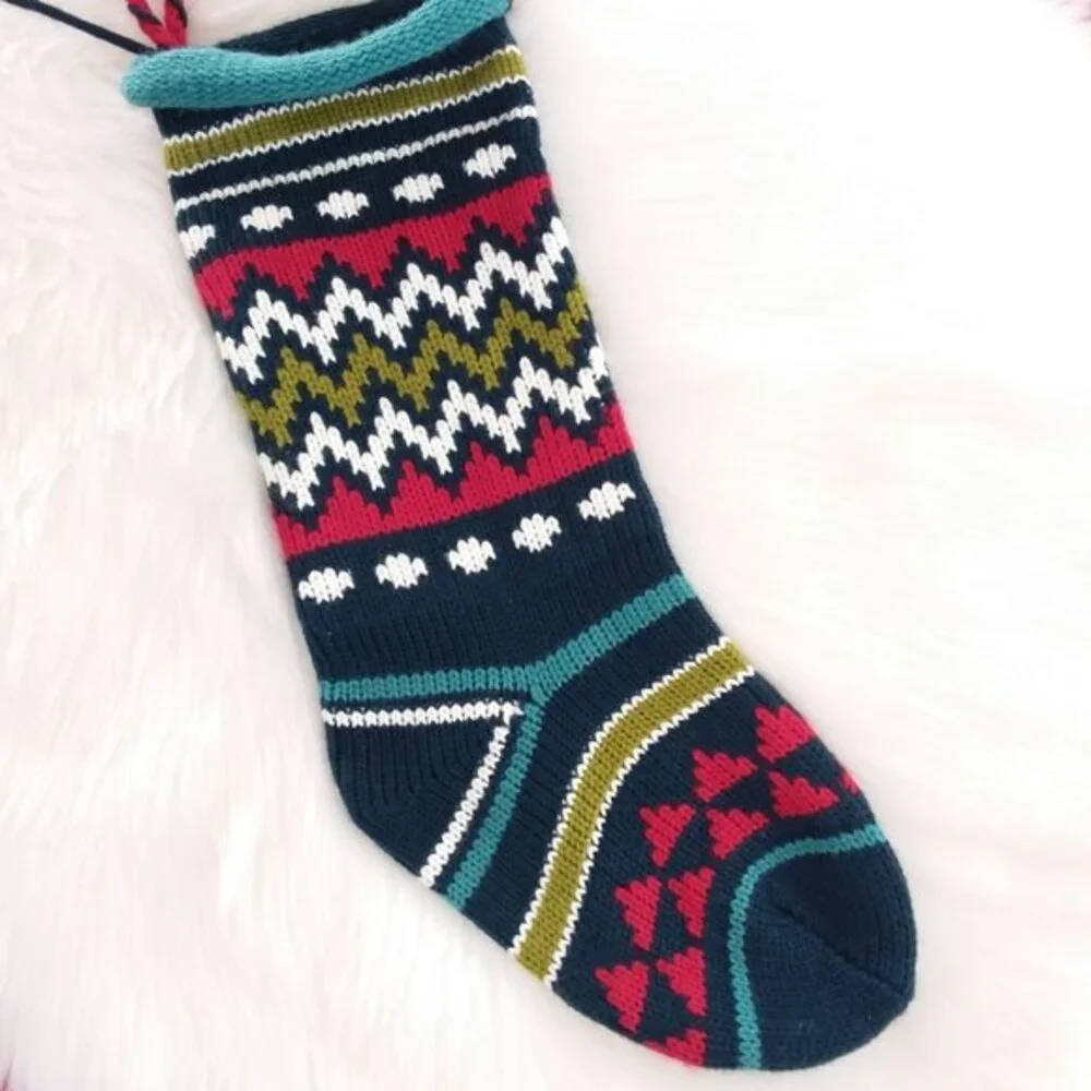 Target Knit Multicolor Pom Pom Holiday Stocking